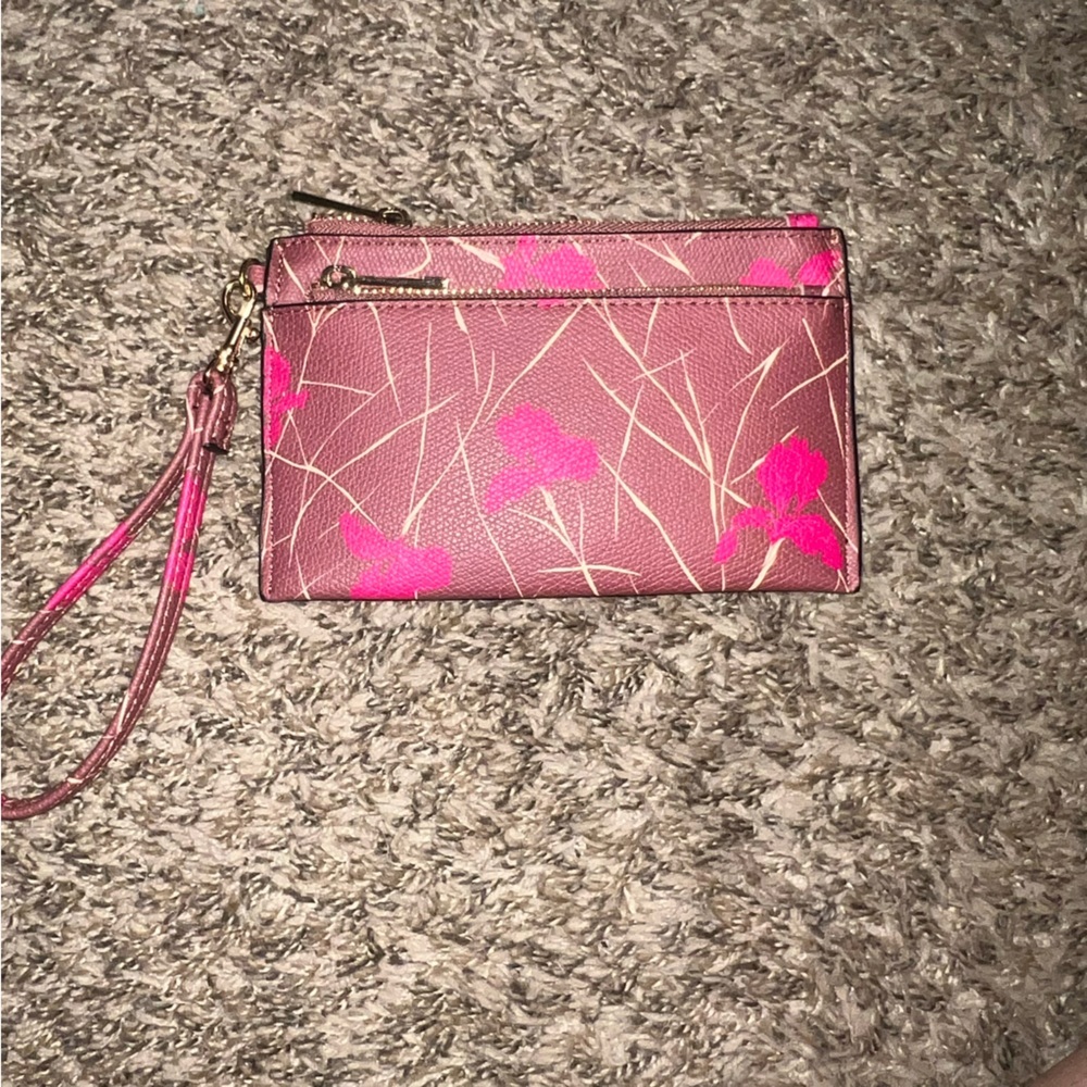 Pink and Brown Flower Wallet